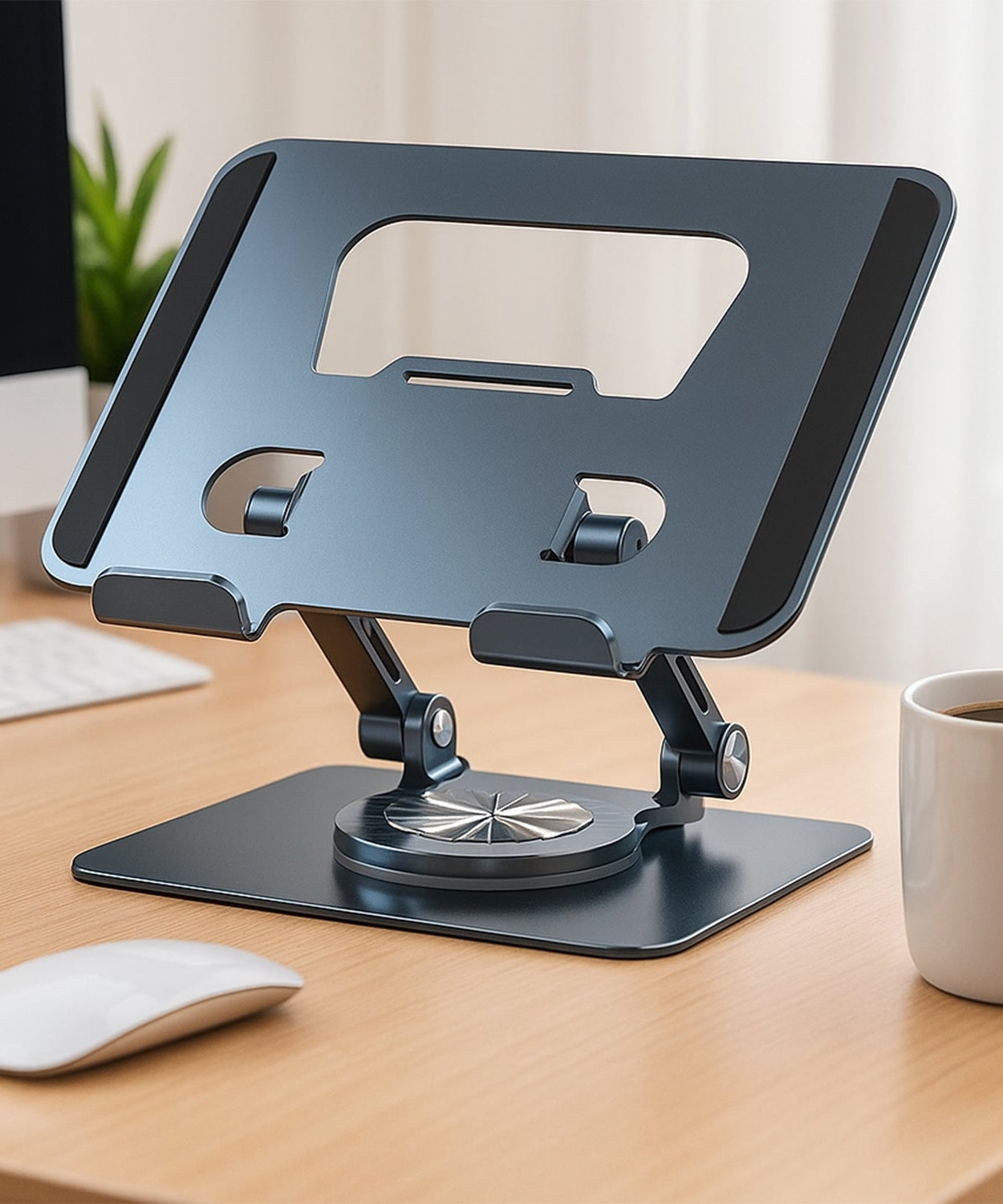 Aluminum Alloy 360°Rotating Bracket, Adjustable Laptop Stand, Portable Foldable Ergonomic Laptop Support