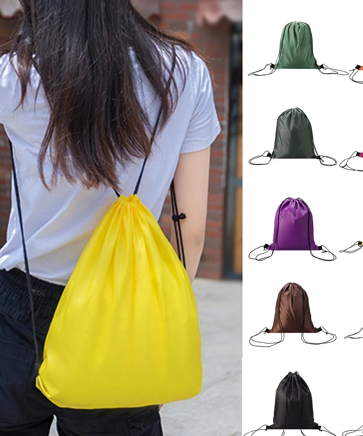 Drawstring sports backpack for gym and travel