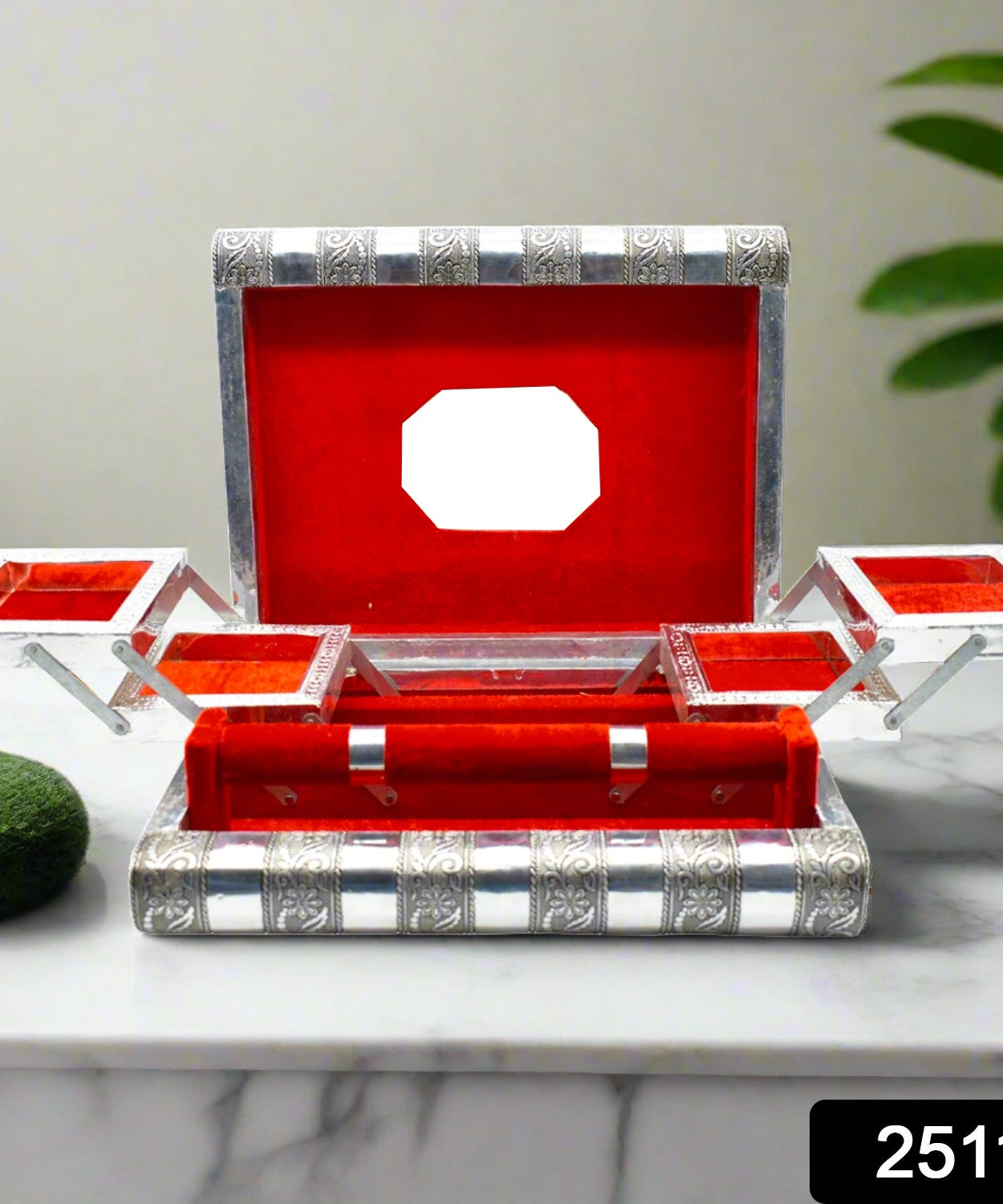 Multi-purpose wooden jewelry box for storing bangles and other items