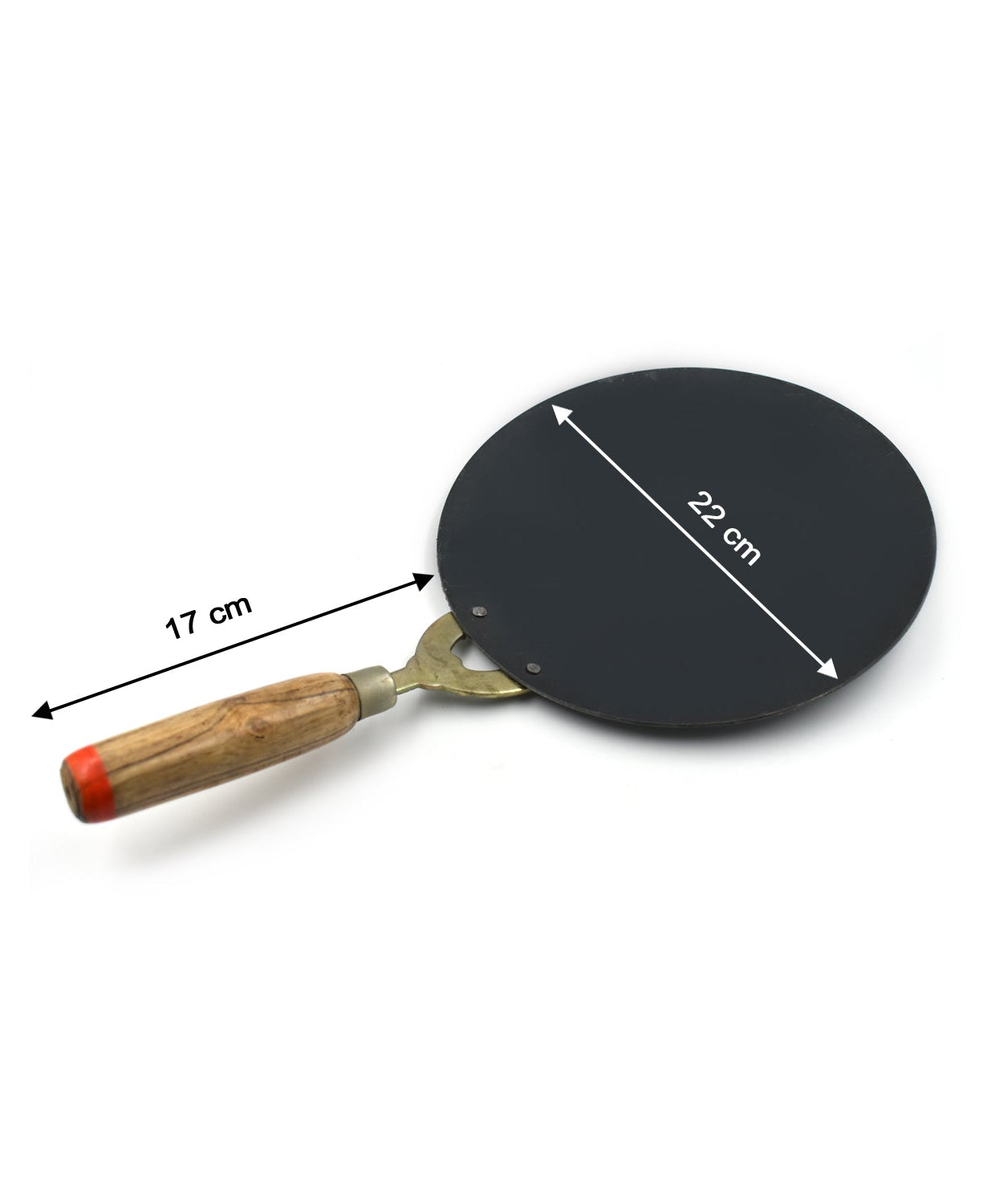 Efficient nonstick roti tawa with wooden handle, great for household kitchens.