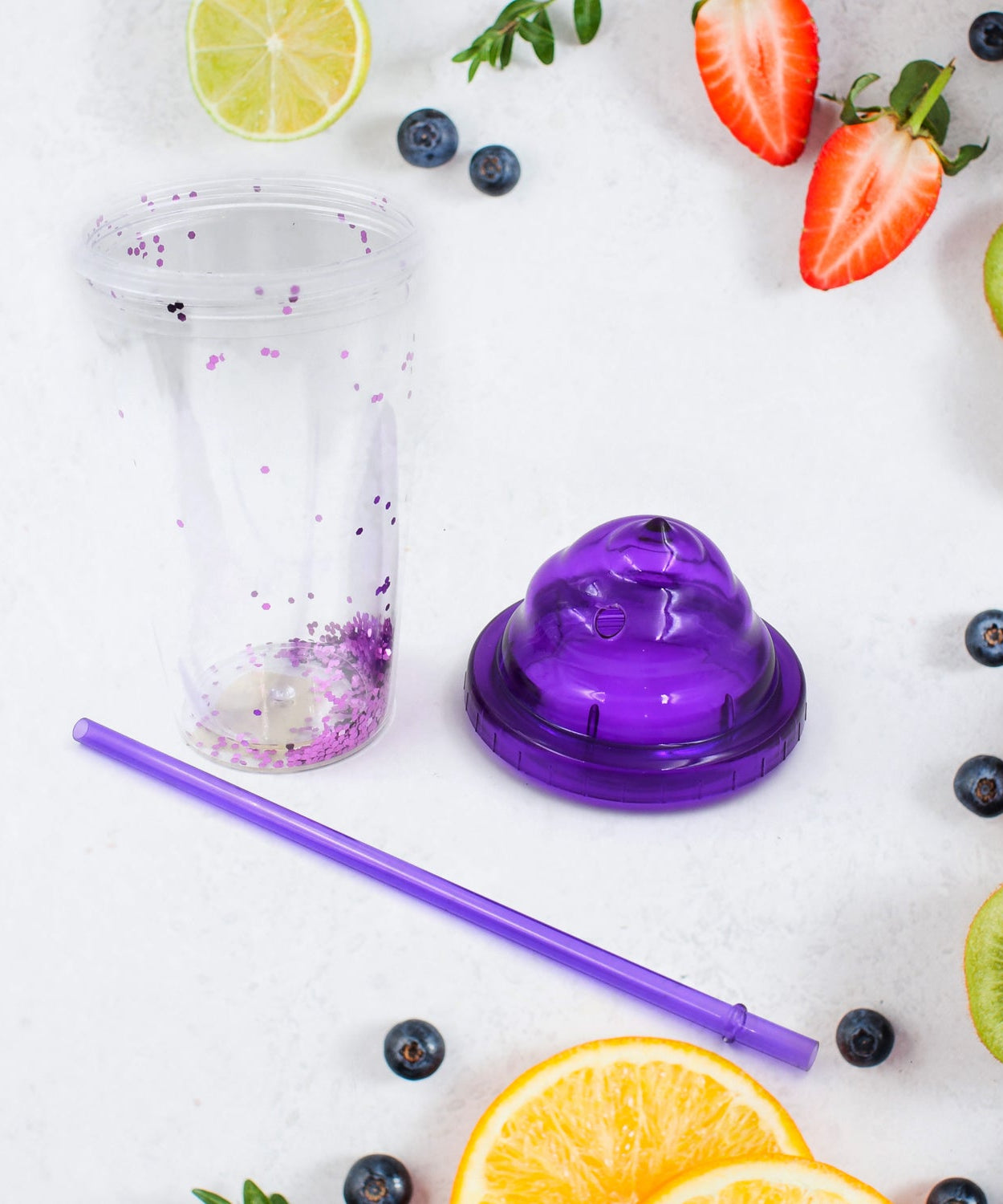 High Quality Plastic Creative Cold Drink Cup / Tumble, Reusable Tea Coffee Tumbler with Lid and Straw, Double Wall Plastic Drinking Sport Bottle, Travel Tumbler (1 Pc / Mix Color)