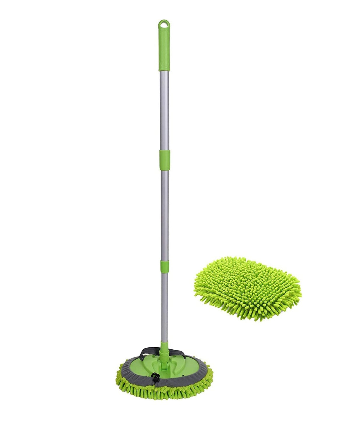 Microfiber duster with extendable handle for car and home use