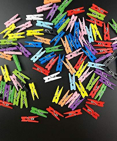 Set of 50 wooden clips for stylish photo display and decoration