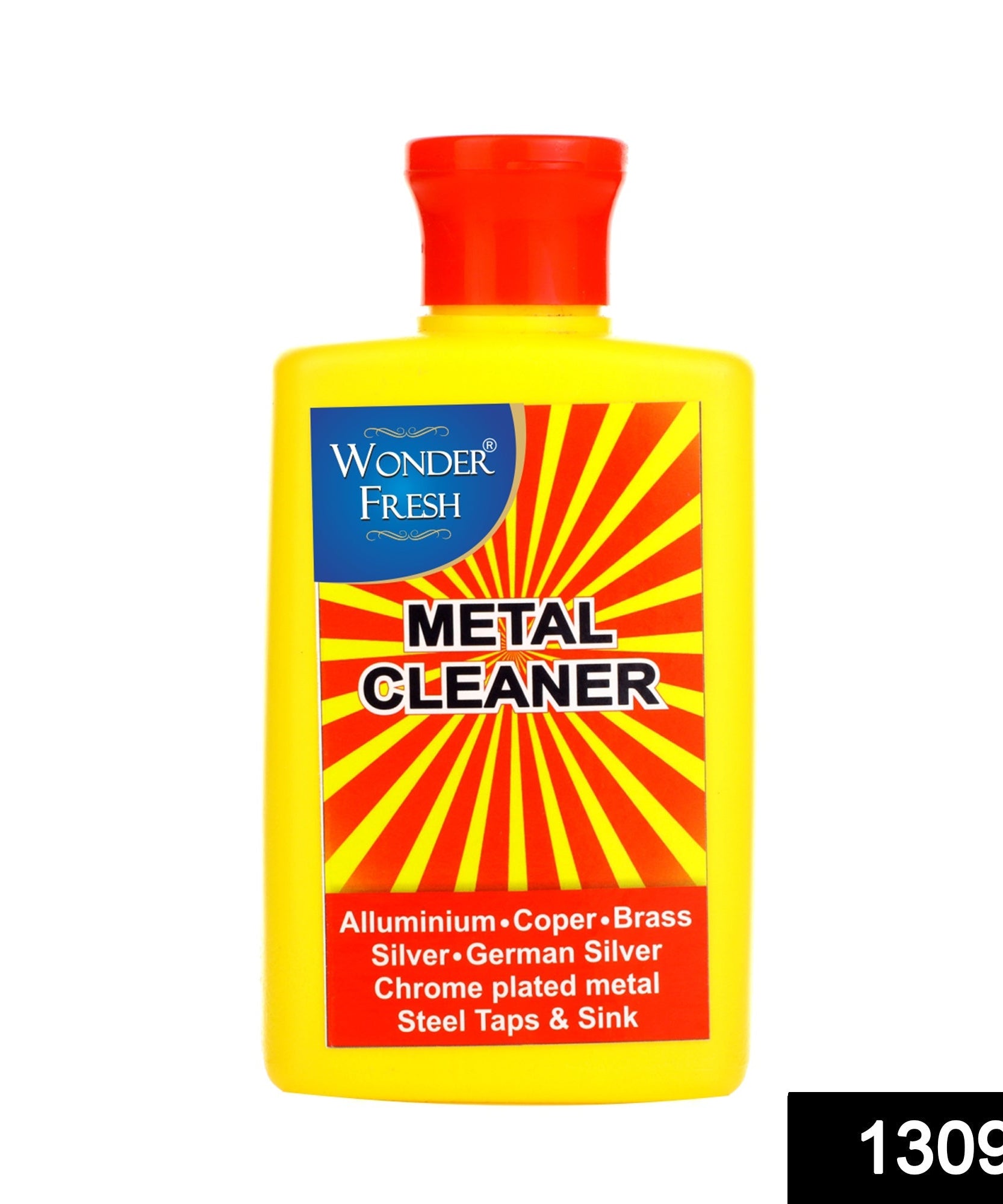 Container of metal cleaner for polishing.