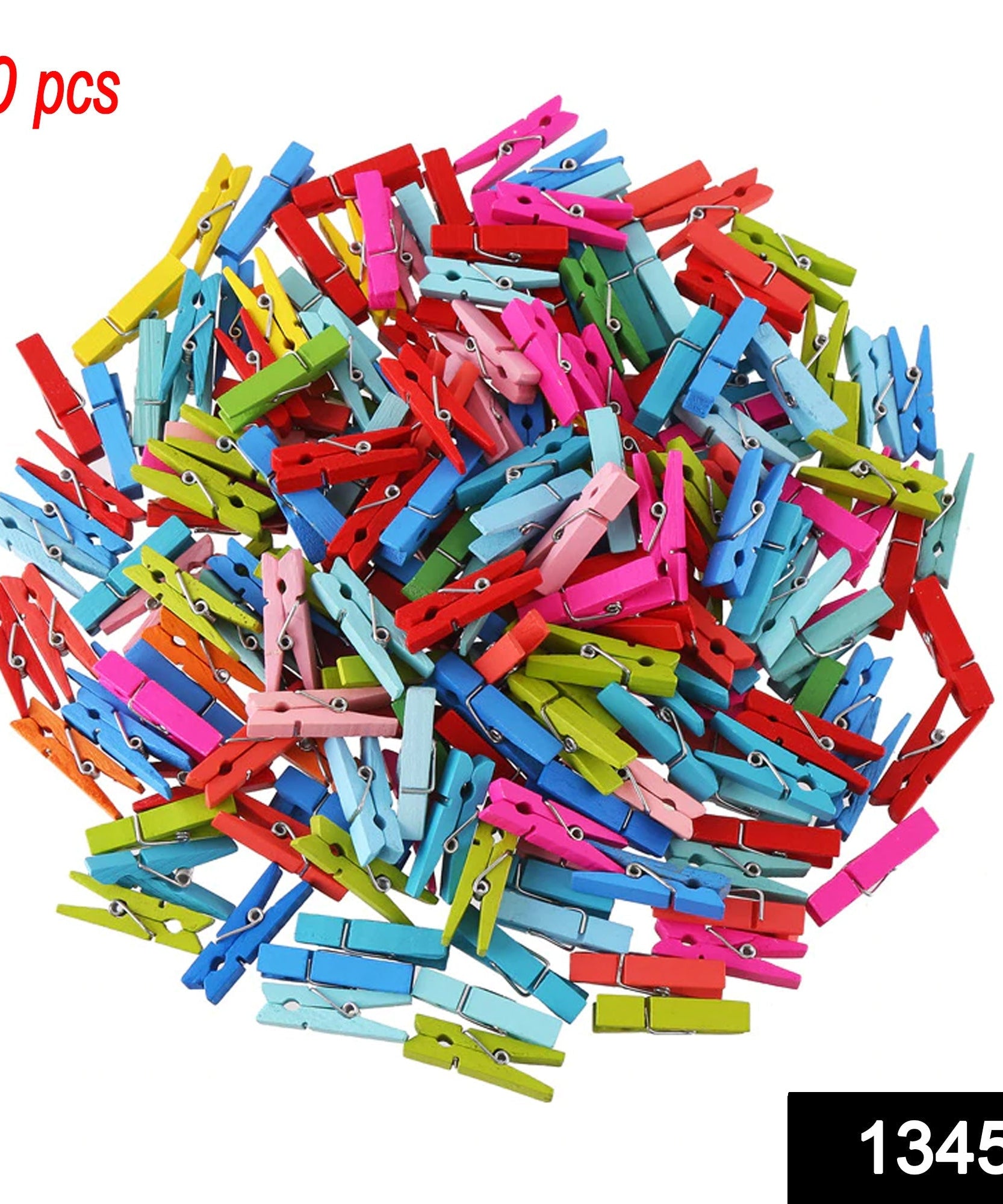 Wooden cloth pegs with SKU code, small size.