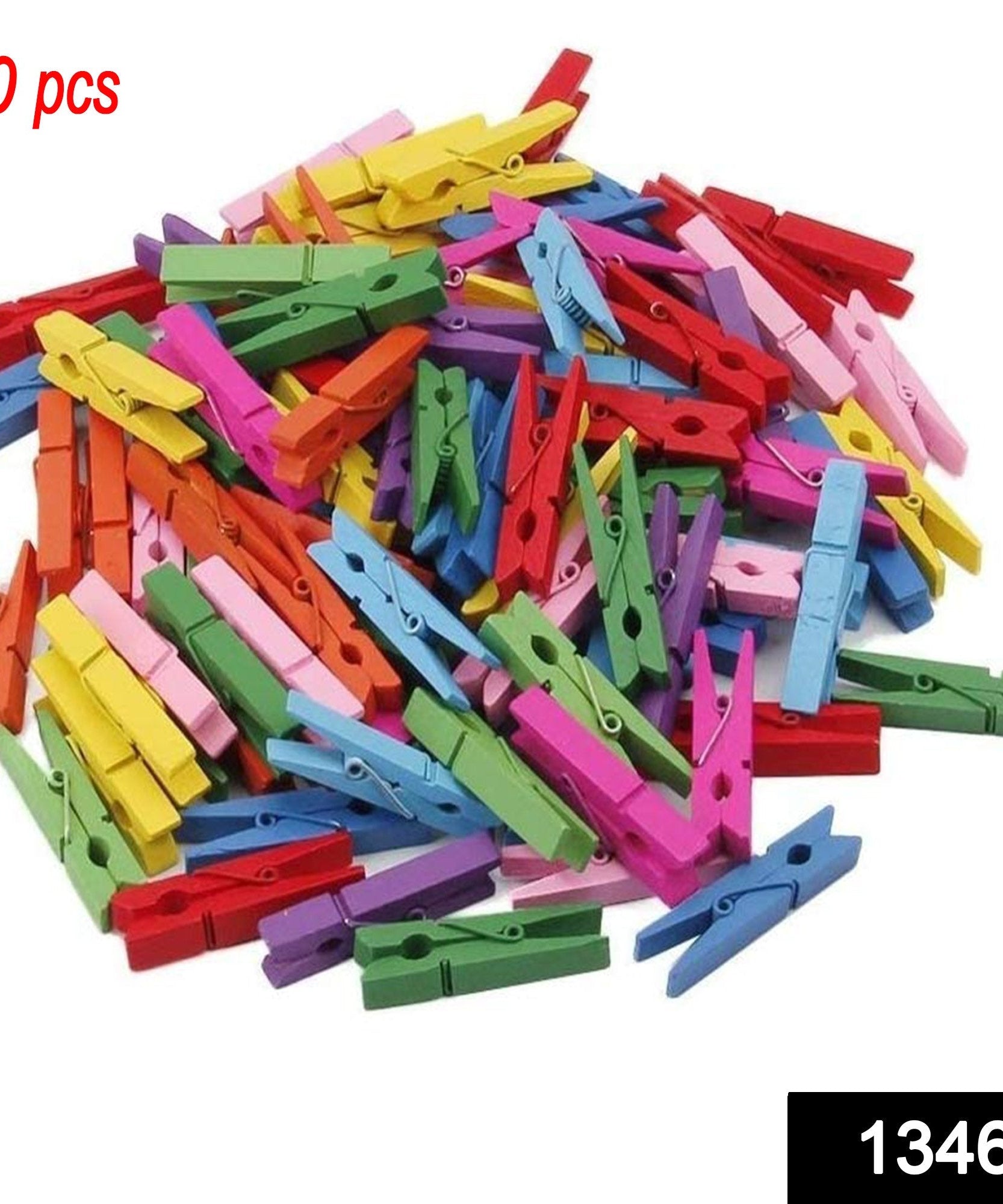 Decorative wooden pin clips for displaying photos, set of 50 pieces