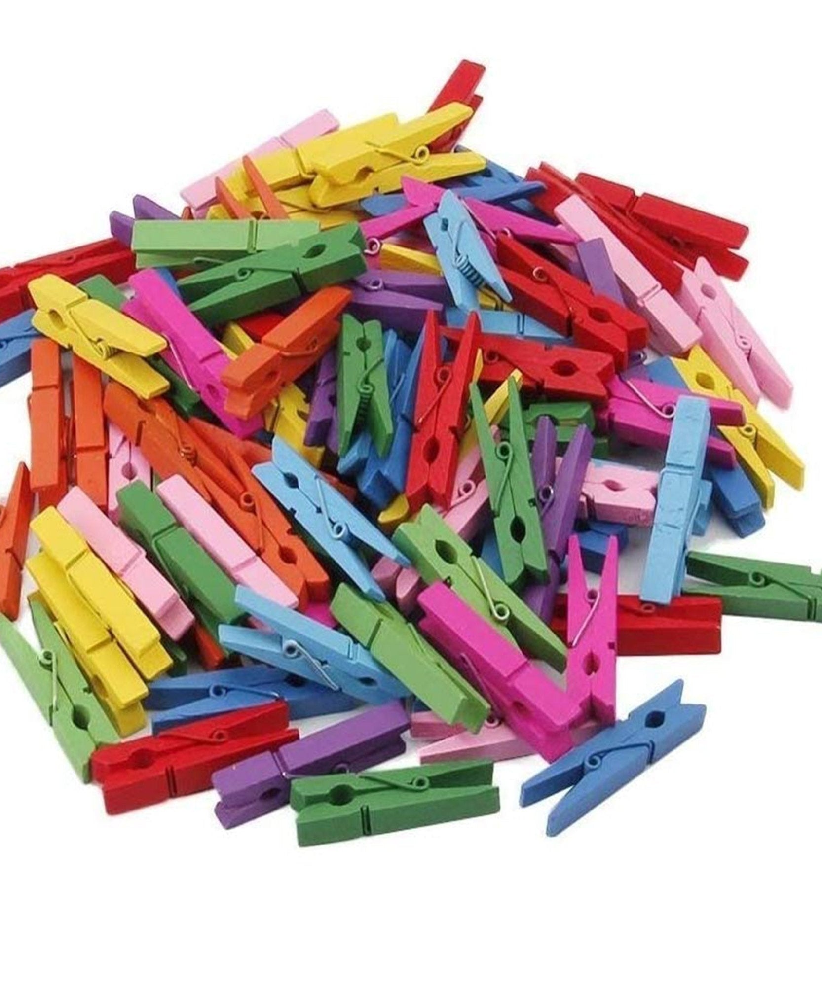 Wooden clips for photo hanging and home decoration, pack of 50