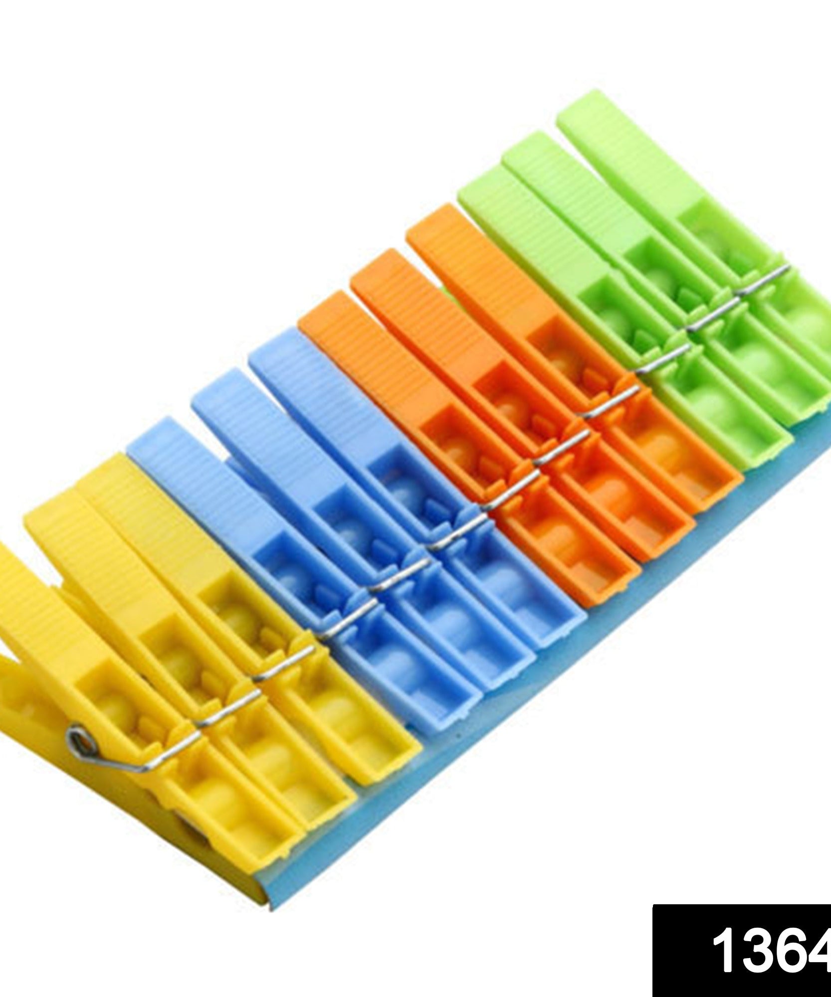 Strong and durable multicolour cloth clips (pack of 12).