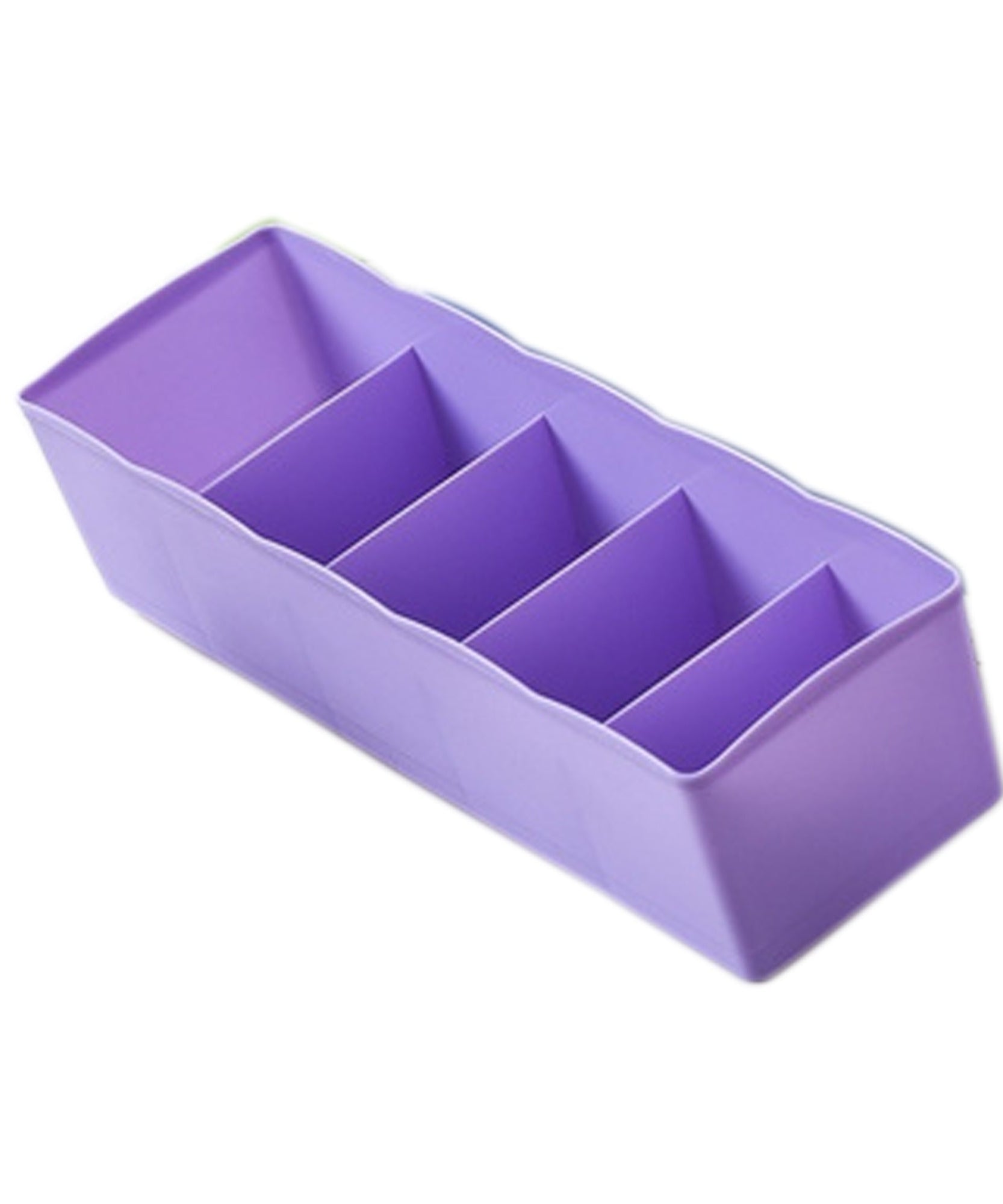 Clear plastic organizer tray with multiple compartments for bead storage.