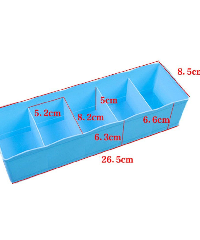 Clear bead storage tray with multiple sections for organizing various craft items.