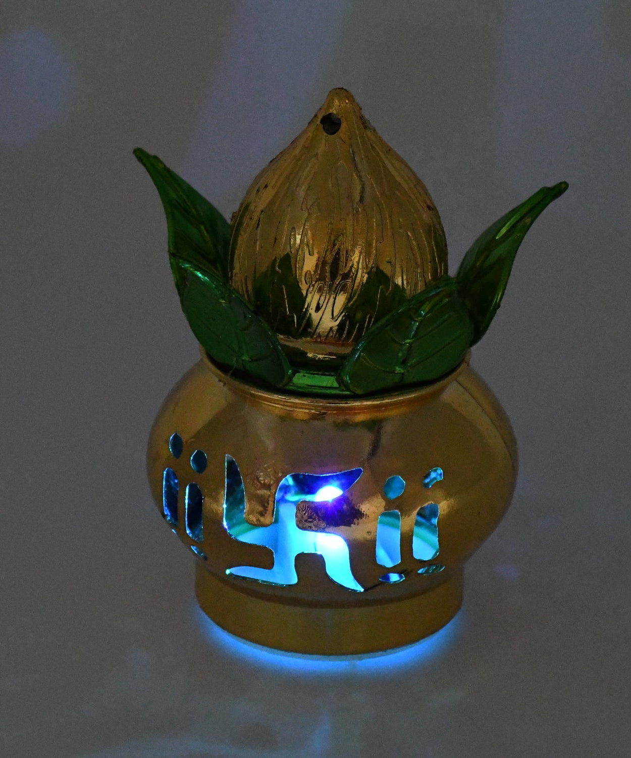 Pooja Mandir LED Kalash with Gold Finish