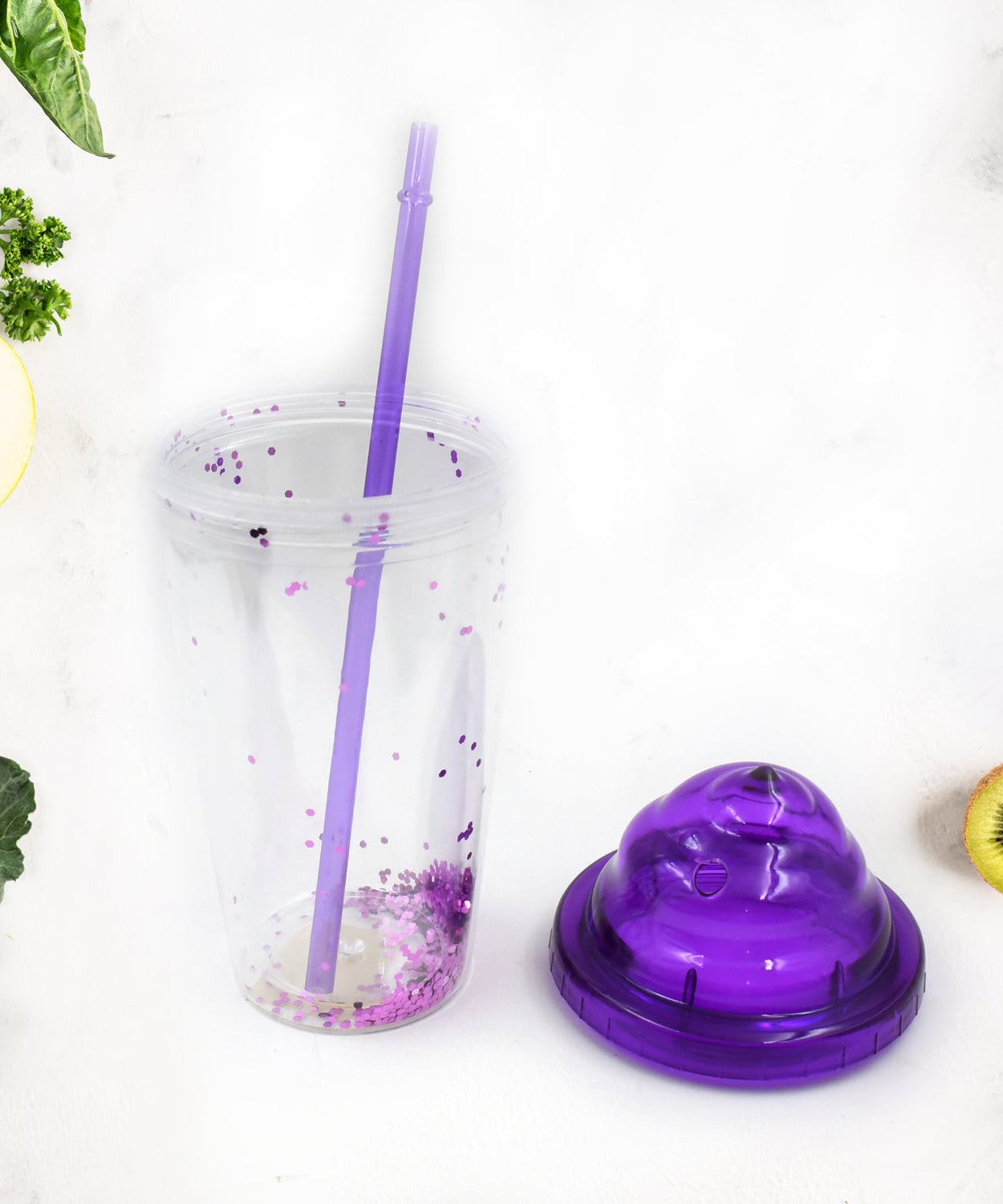 High Quality Plastic Creative Cold Drink Cup / Tumble, Reusable Tea Coffee Tumbler with Lid and Straw, Double Wall Plastic Drinking Sport Bottle, Travel Tumbler (1 Pc / Mix Color)