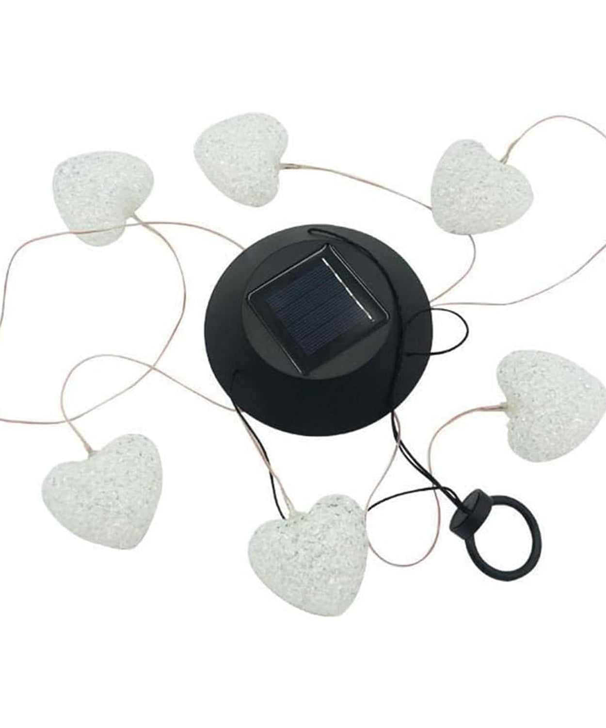 Decorative wind chimes with solar-powered LEDs, enhancing your outdoor space with soft lighting.