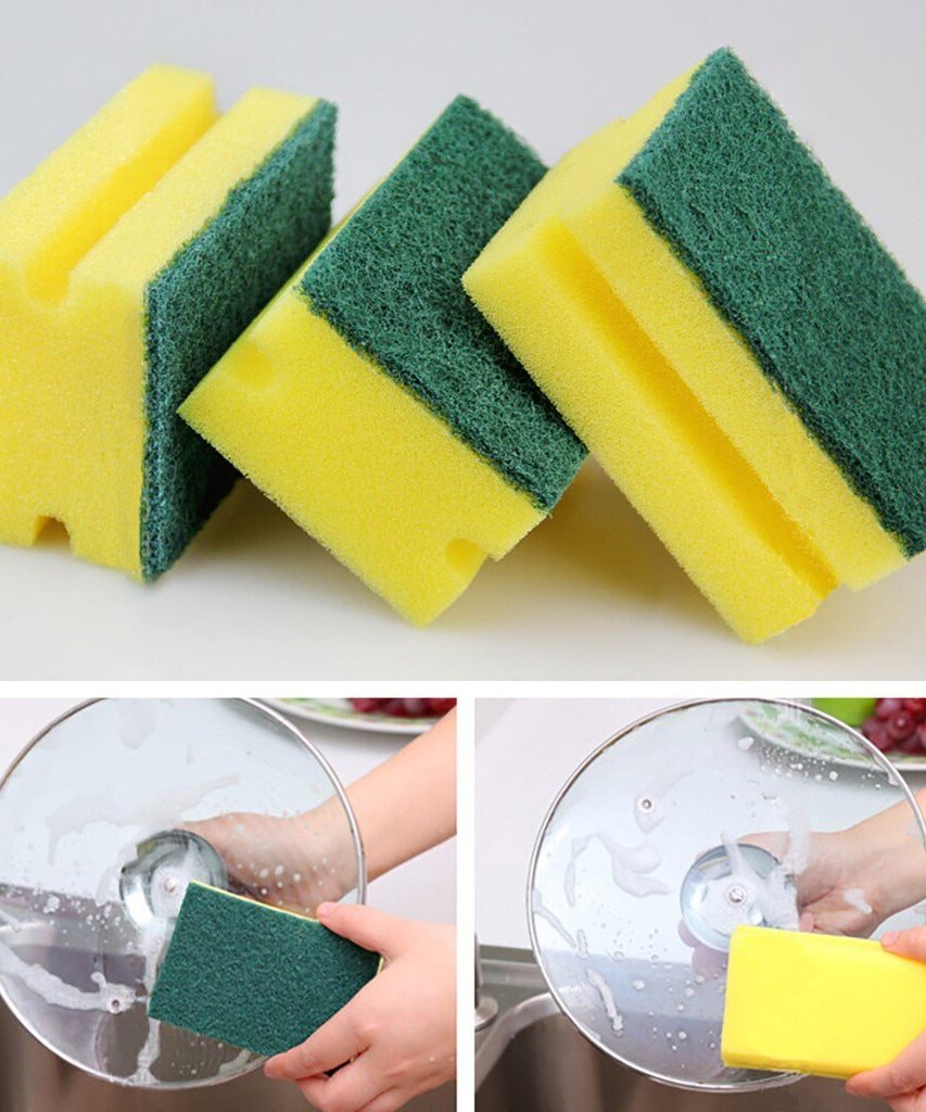 2-in-1 scrub pad, perfect for kitchen and bathroom cleaning, durable and long-lasting.