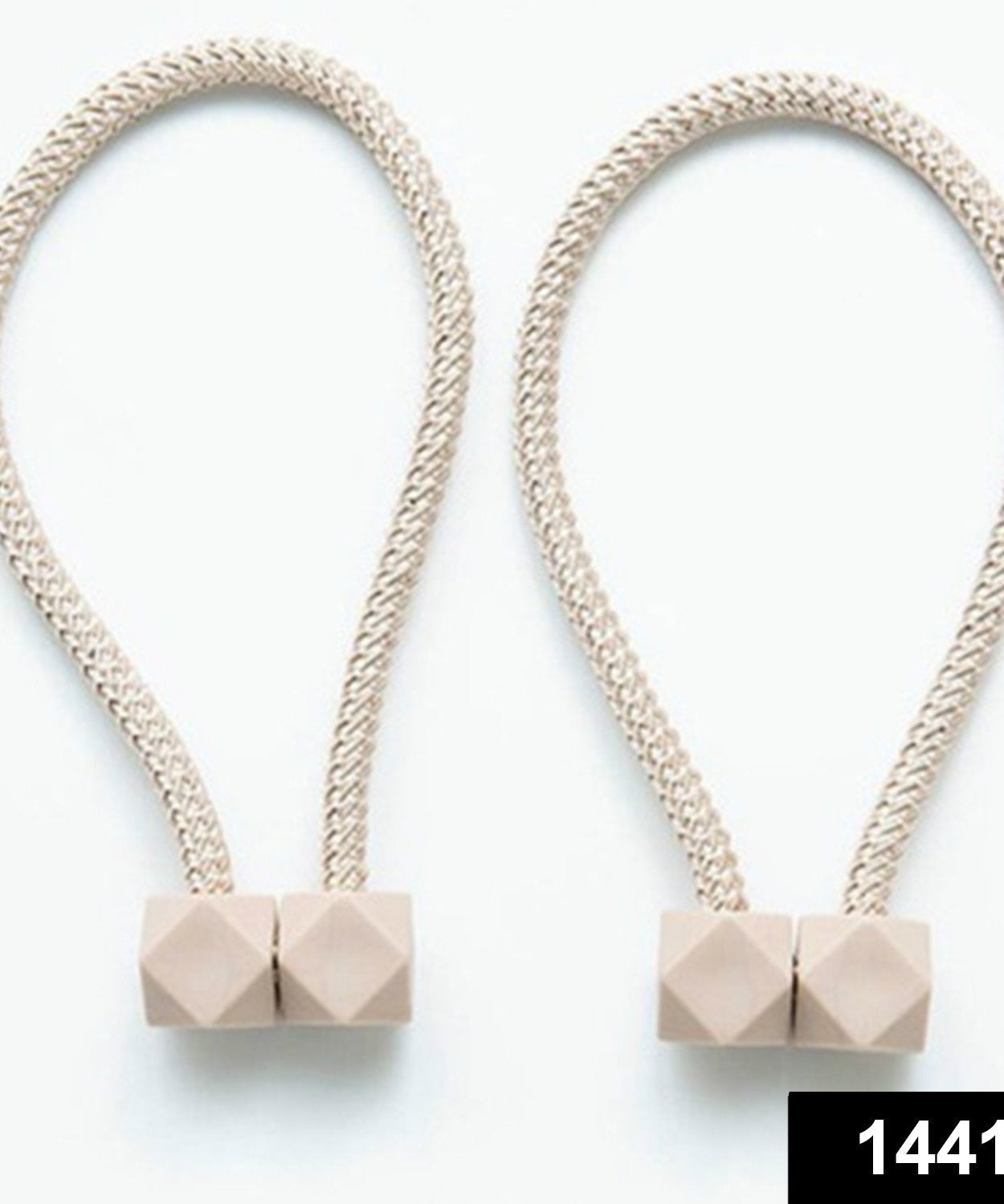 Magnetic curtain tiebacks, 2 pieces, for elegant window decoration.