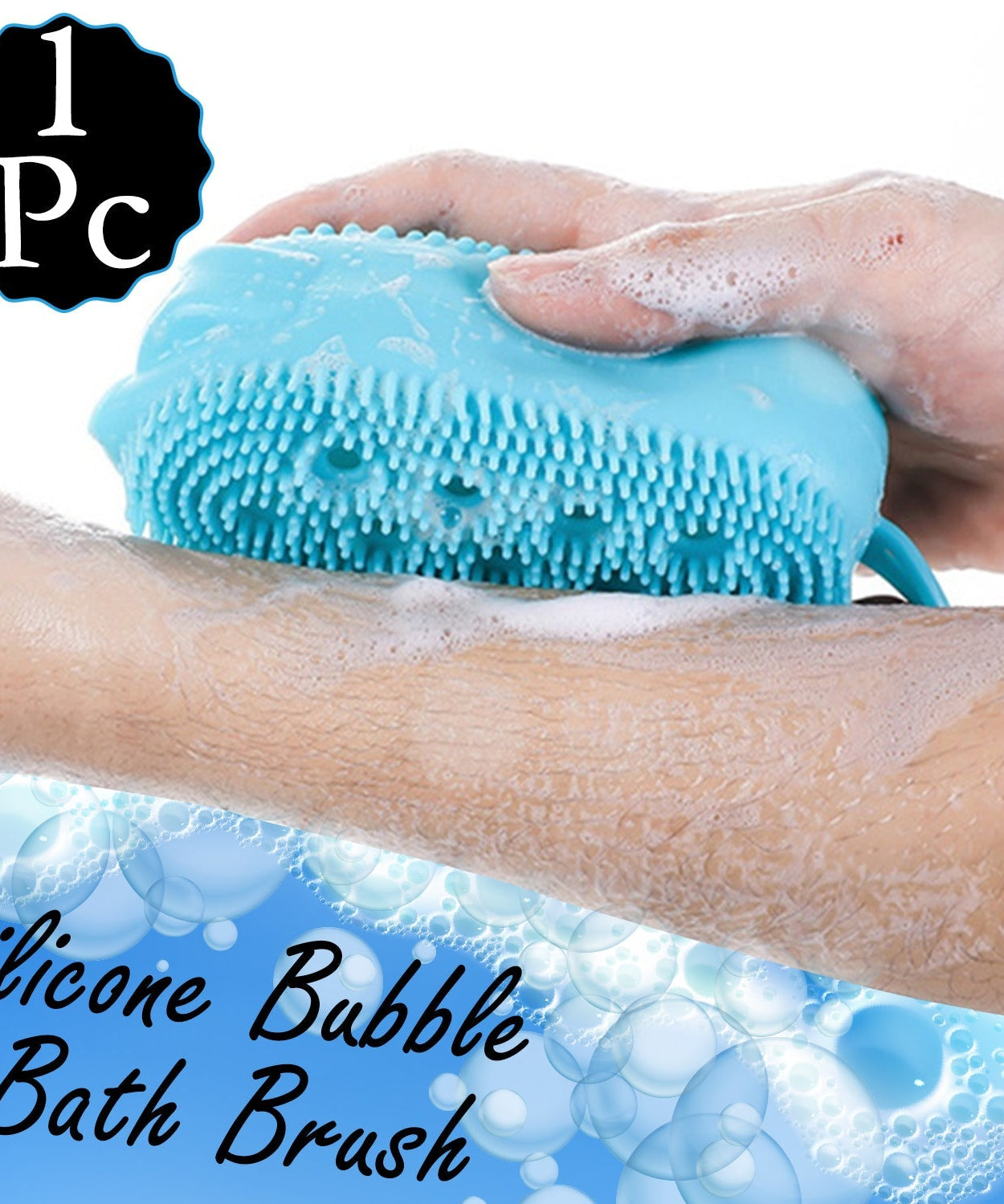 Body scrubbing brush, super soft silicone, bubble bath.