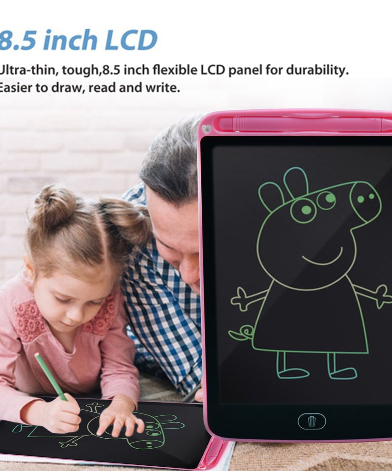 8.5-inch digital drawing tablet with multi-color options for creativity