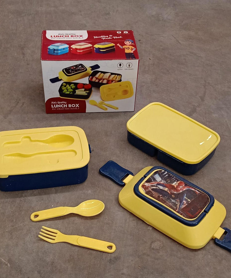 5621 Double Layer Lunch Box Stylish Lid Lunch Box With Fork & Spoon Lunch Box For Children School Lunch Box 