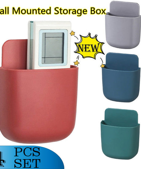 Wall-mounted case with phone charging dock.