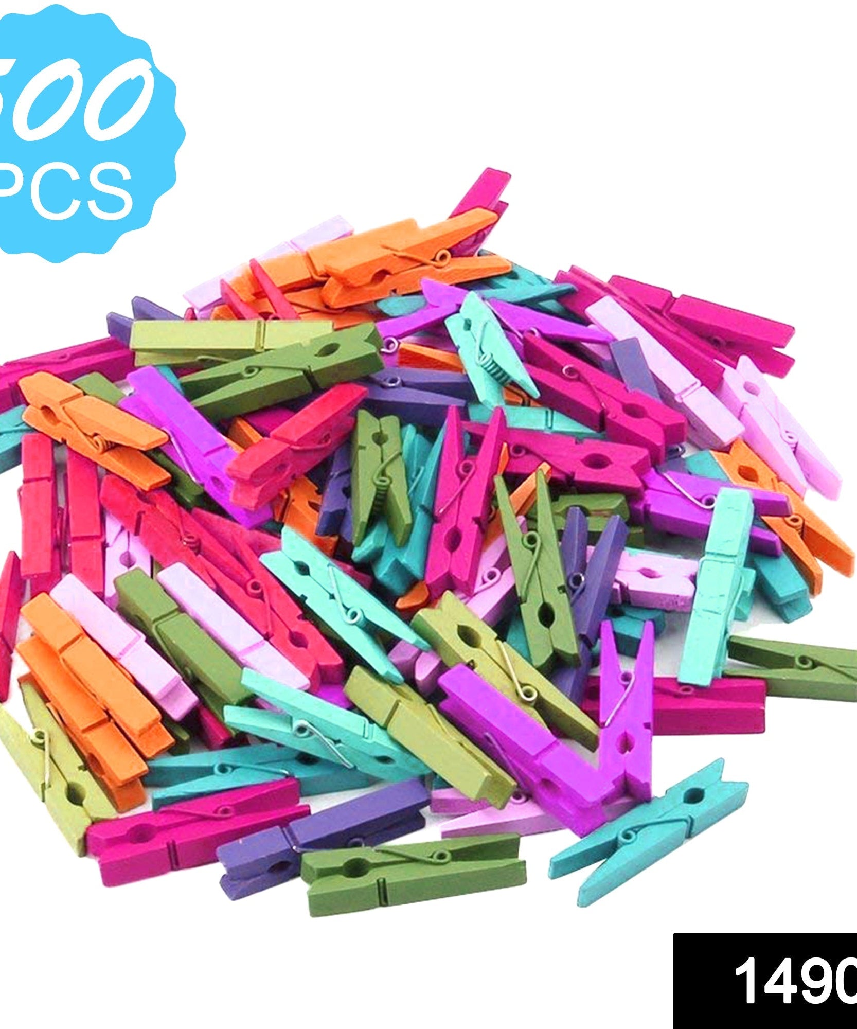 Wooden cloth pegs for various uses, large size, 500 pieces