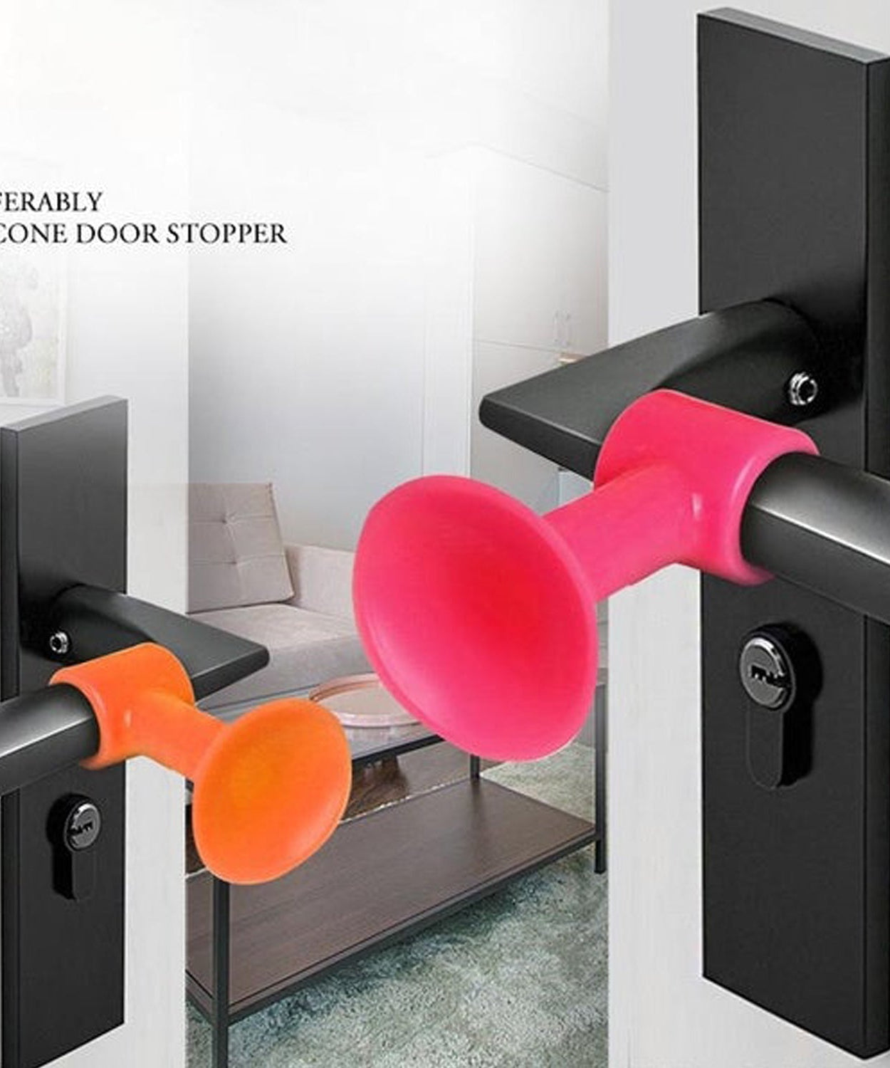 Silicone door handle crash pads, mini, 100-pack, ideal for preventing door damage.