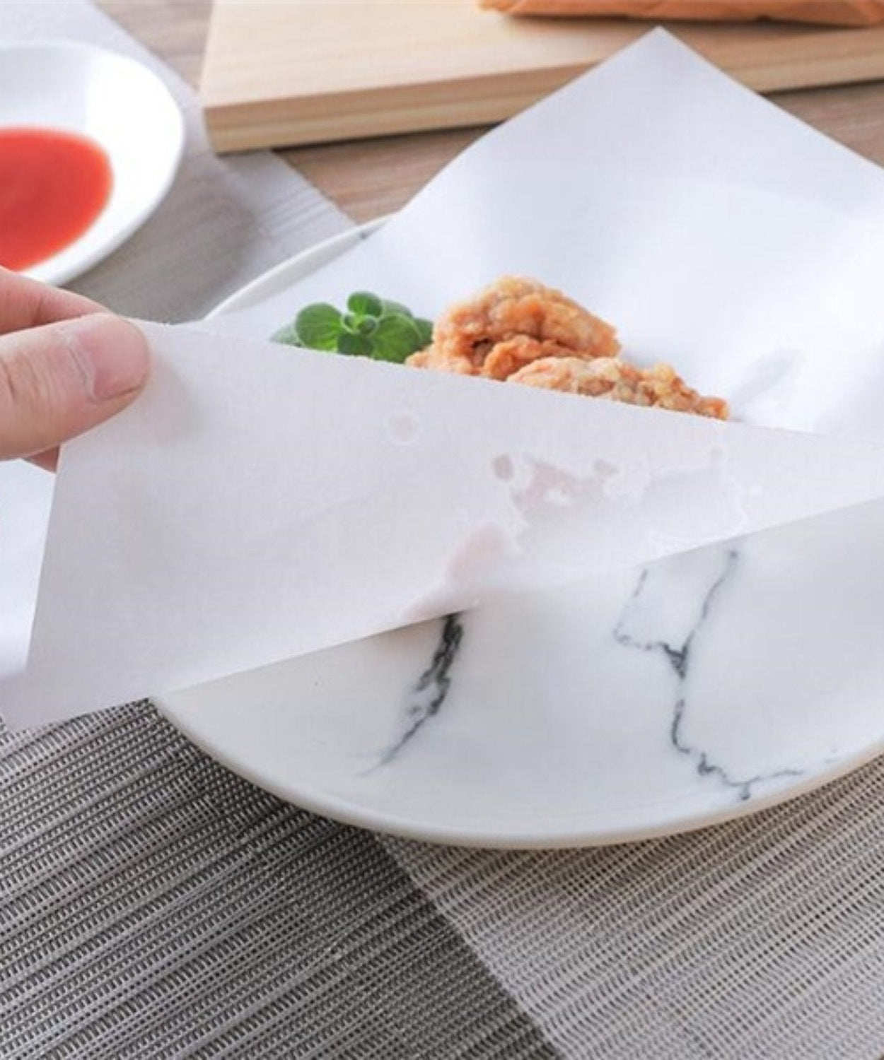 Oil-absorbing cooking sheets for kitchen use, pack of 50