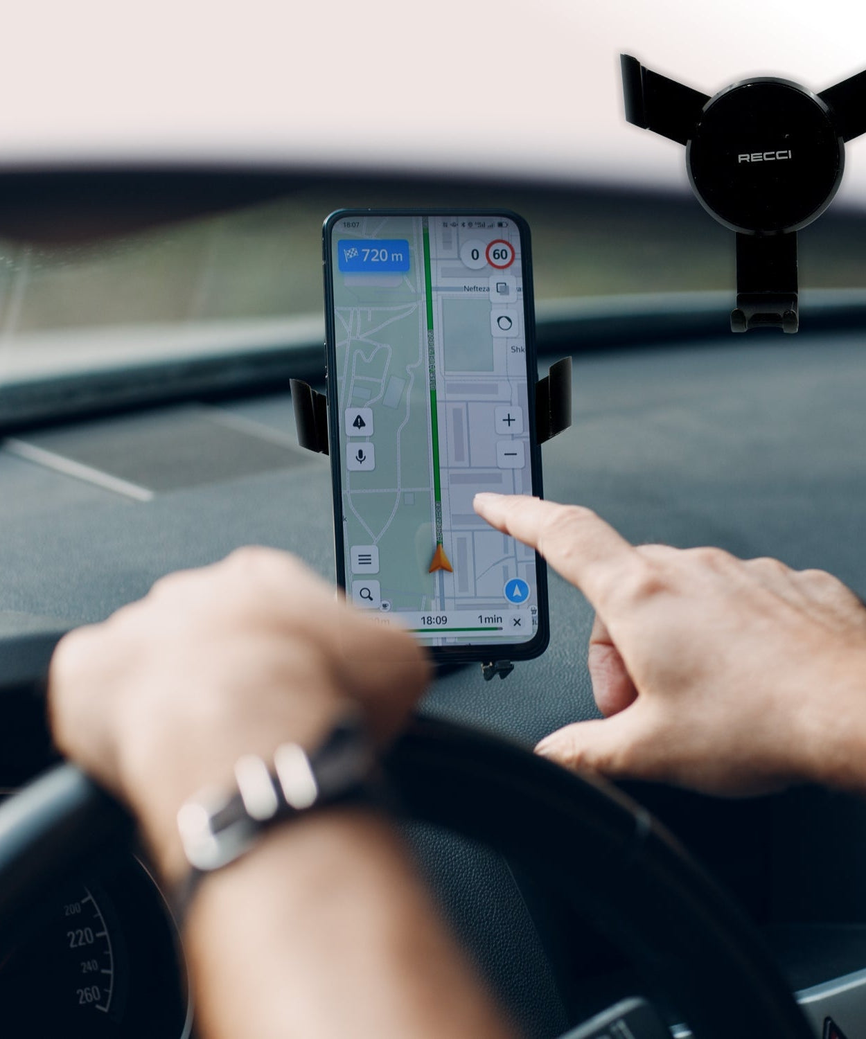 Adjustable car mobile holder for secure phone mounting