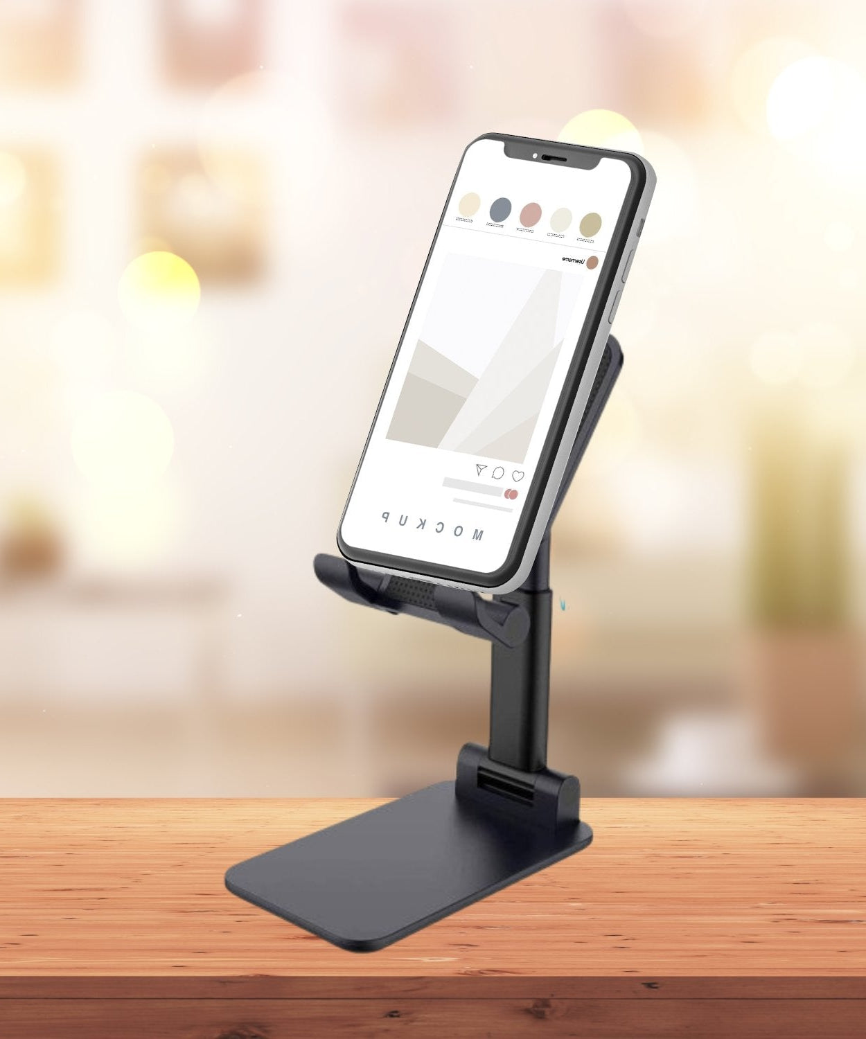 Foldable mobile stand with adjustable angles for hands-free use