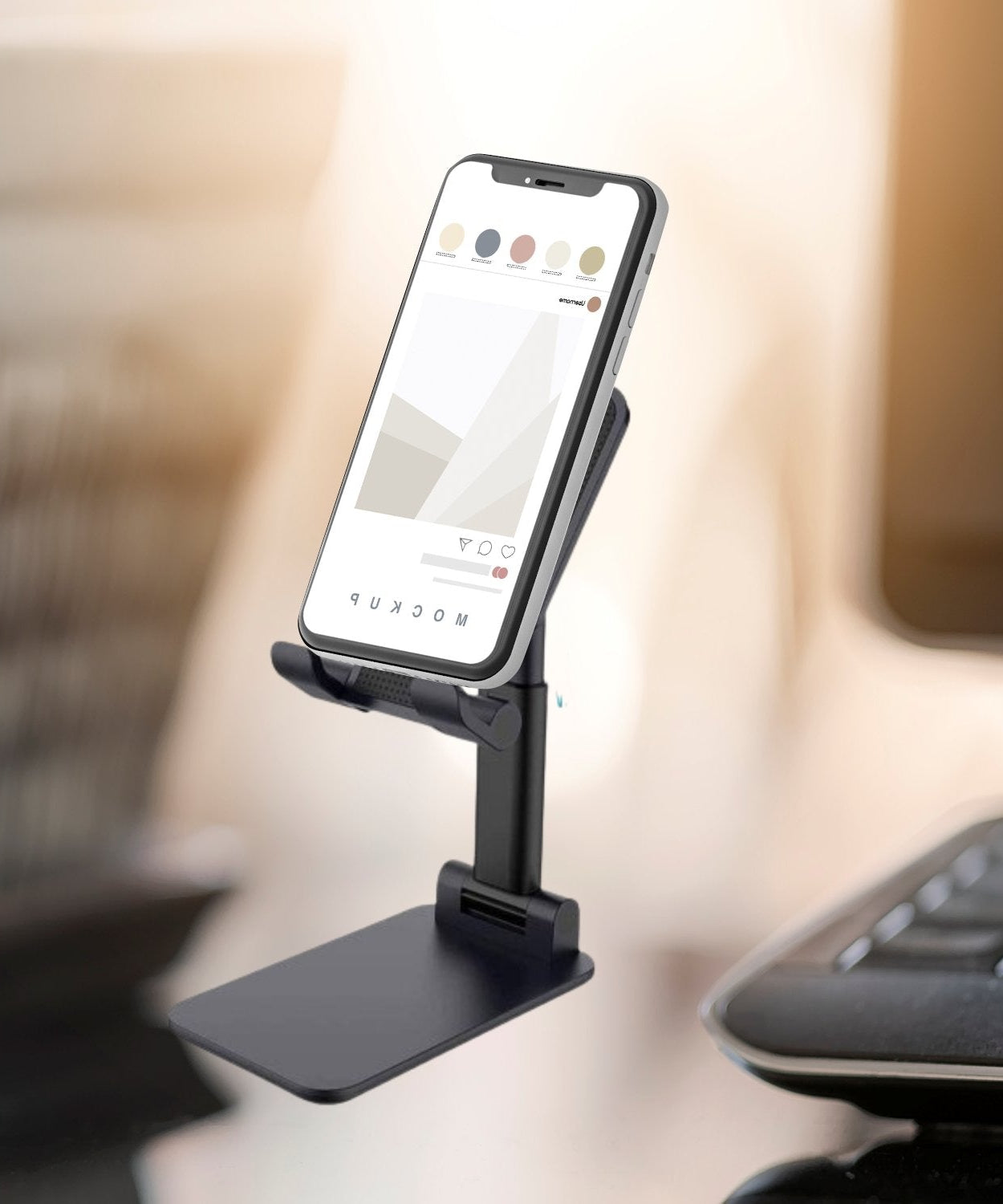 Mobile holder with adjustable angles for desk or table use