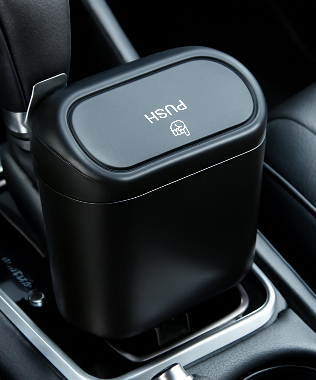 Plastic Mini Car Trash Can / Bin with Lid (1 Pc / With Brown Box)