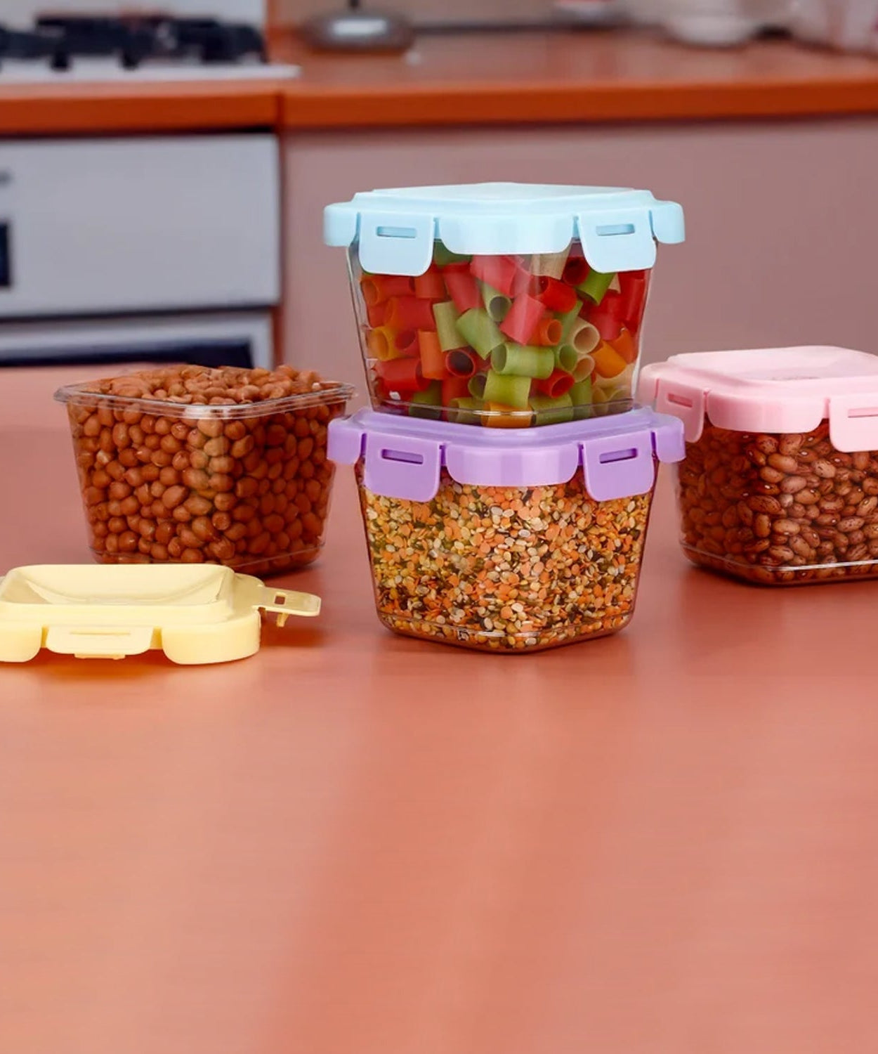Plastic Food Storage Containers with Lid (4 Pcs Set / 500 ML)