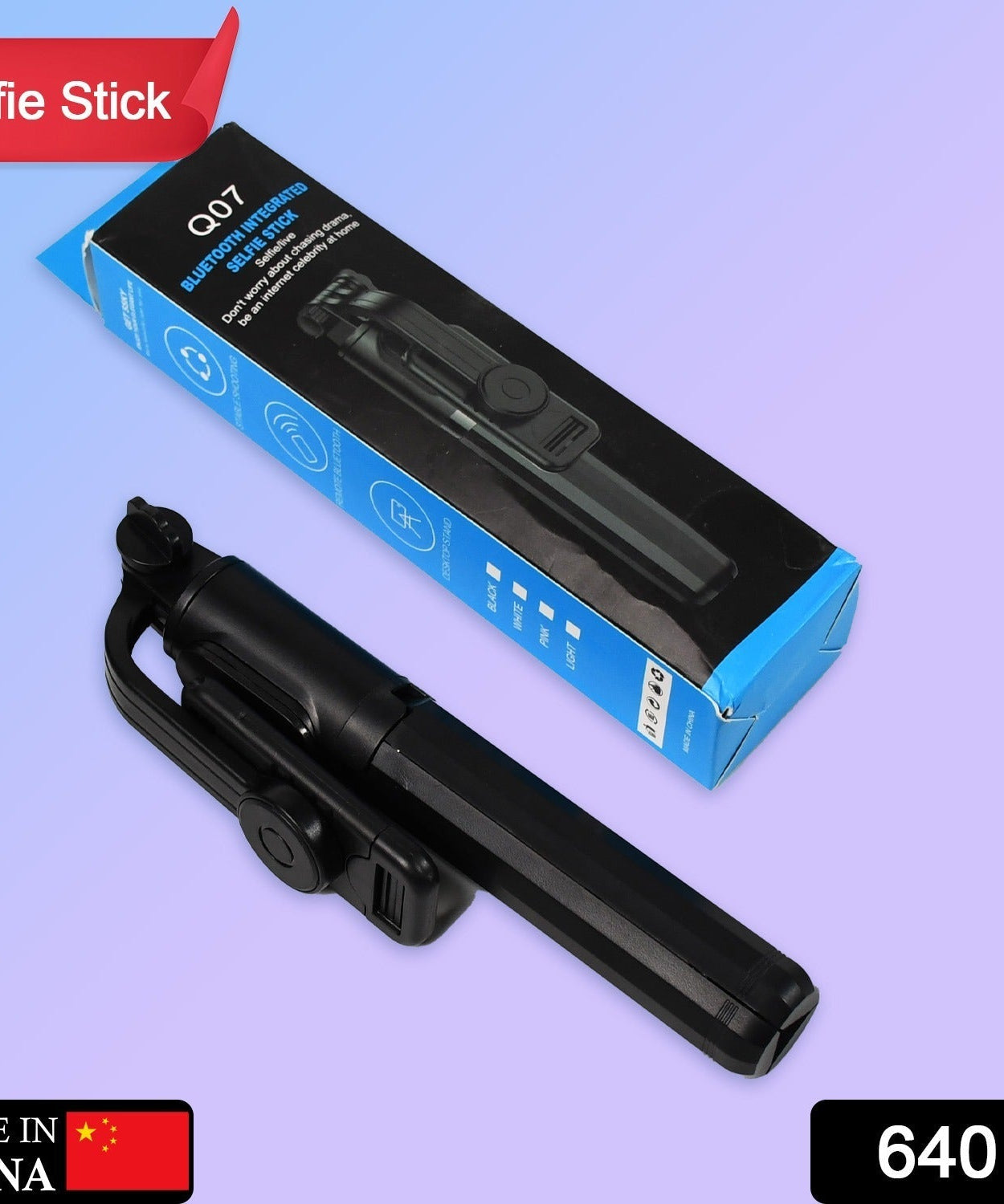 Selfie stick with tripod stand and phone holder