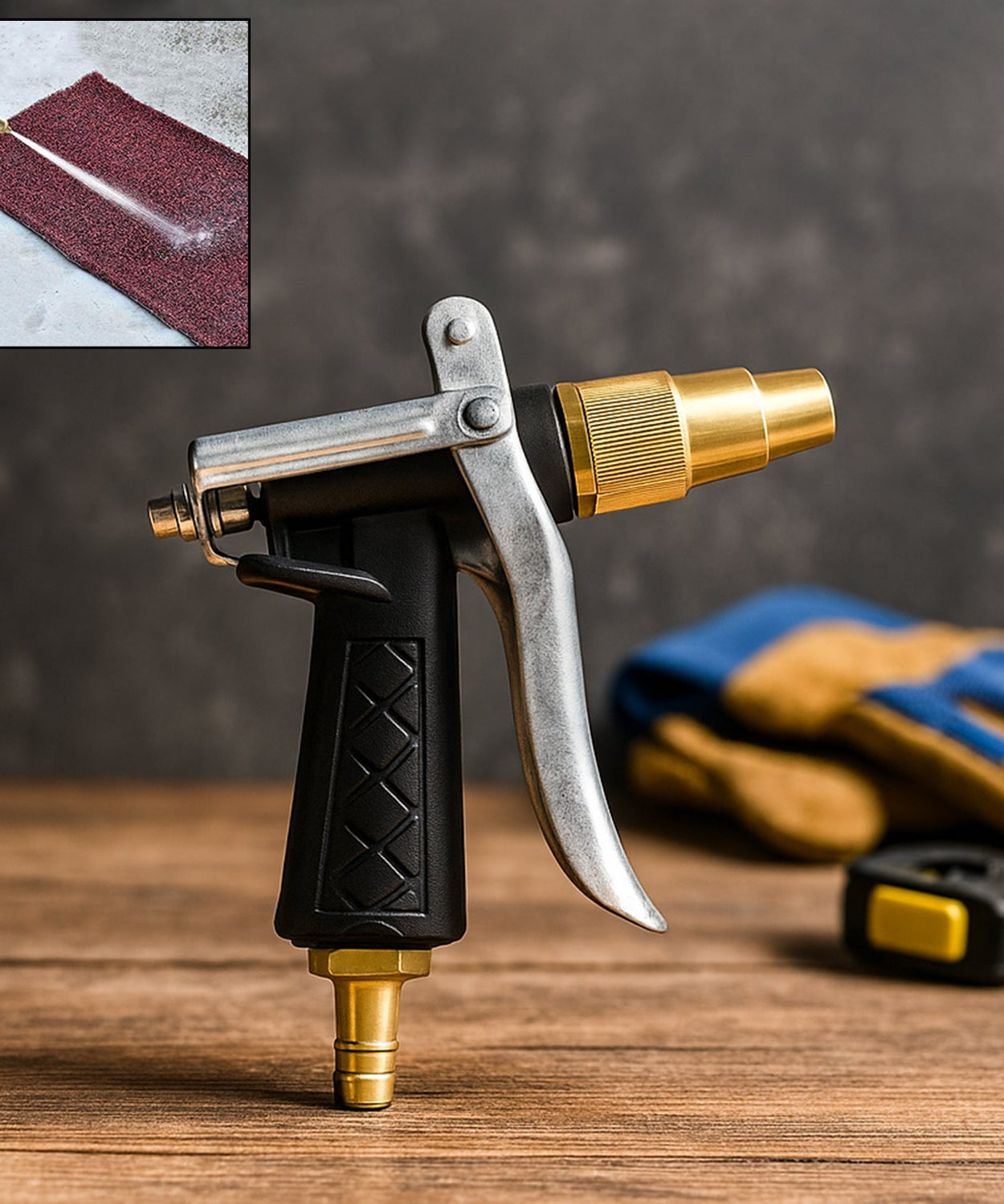 Durable Gold Color Trigger Hose Nozzle Water Lever Spray