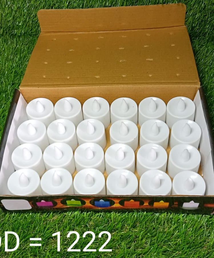 LED tealight candles, white, 24 pcs, for festive decorations