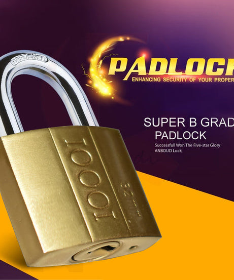 Strong padlock with key for lockers and storage units