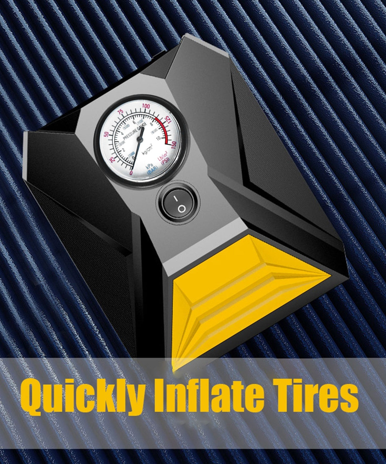 Mini car tire inflator pump, portable and rapid