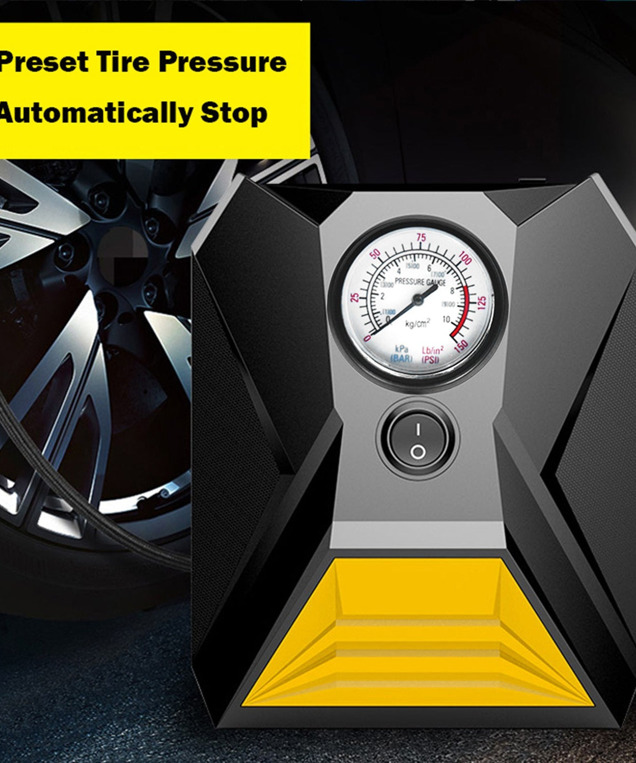 Rapid mini air compressor pump for car tires