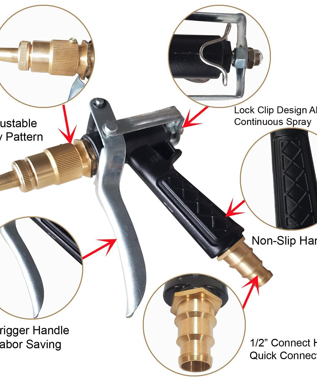 Water spray gun used for washing cars, bikes, or plants