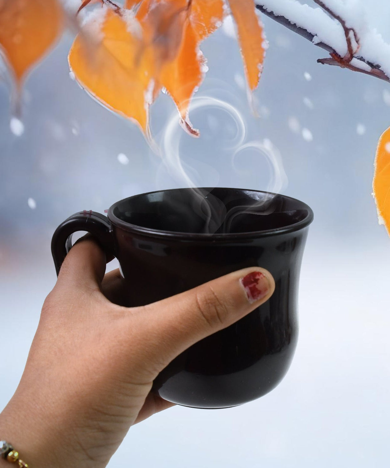 Premium Plastic Coffee / Tea Cups / Mug with Handle (1 Pc / With Color Box / Mix Color)