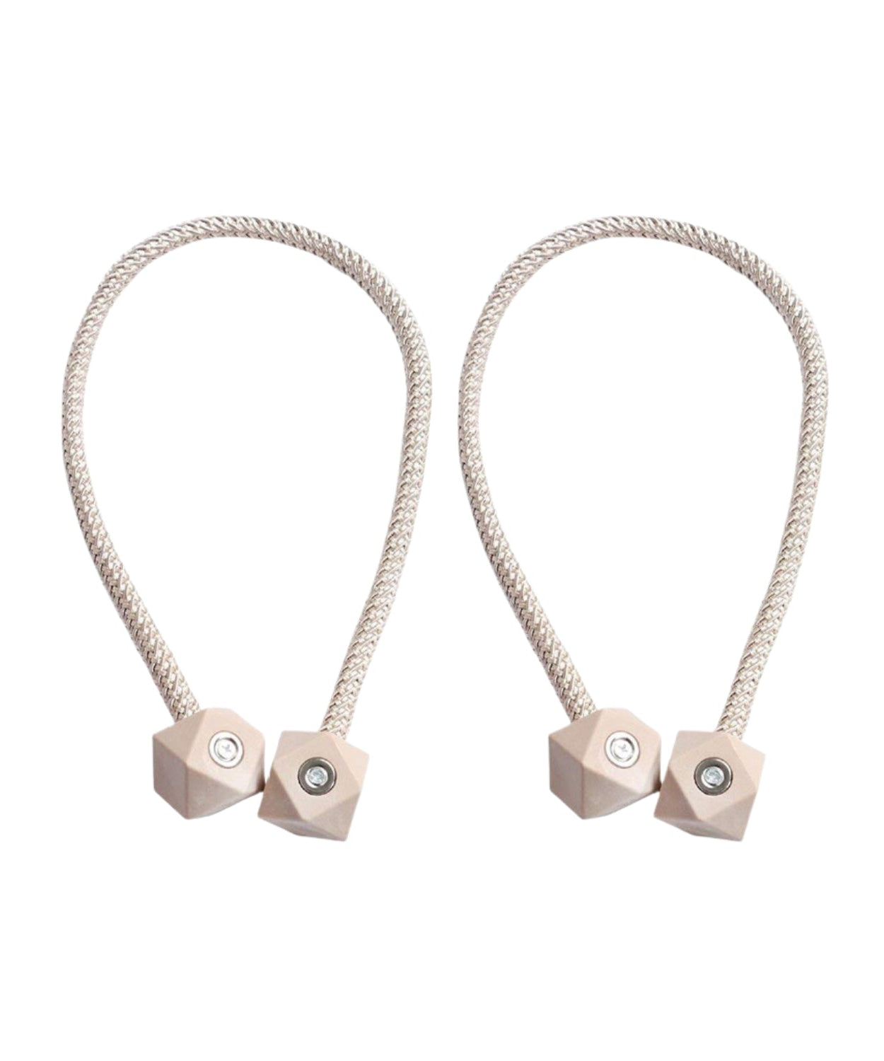 Non-Magnetic Curtain Tiebacks: Decorative Pearl Design (2 Pc, (Without Magnet Buckle)