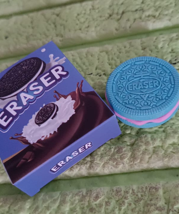 Biscuit Shape Eraser Unique Designs & Patterns (1 Pc)