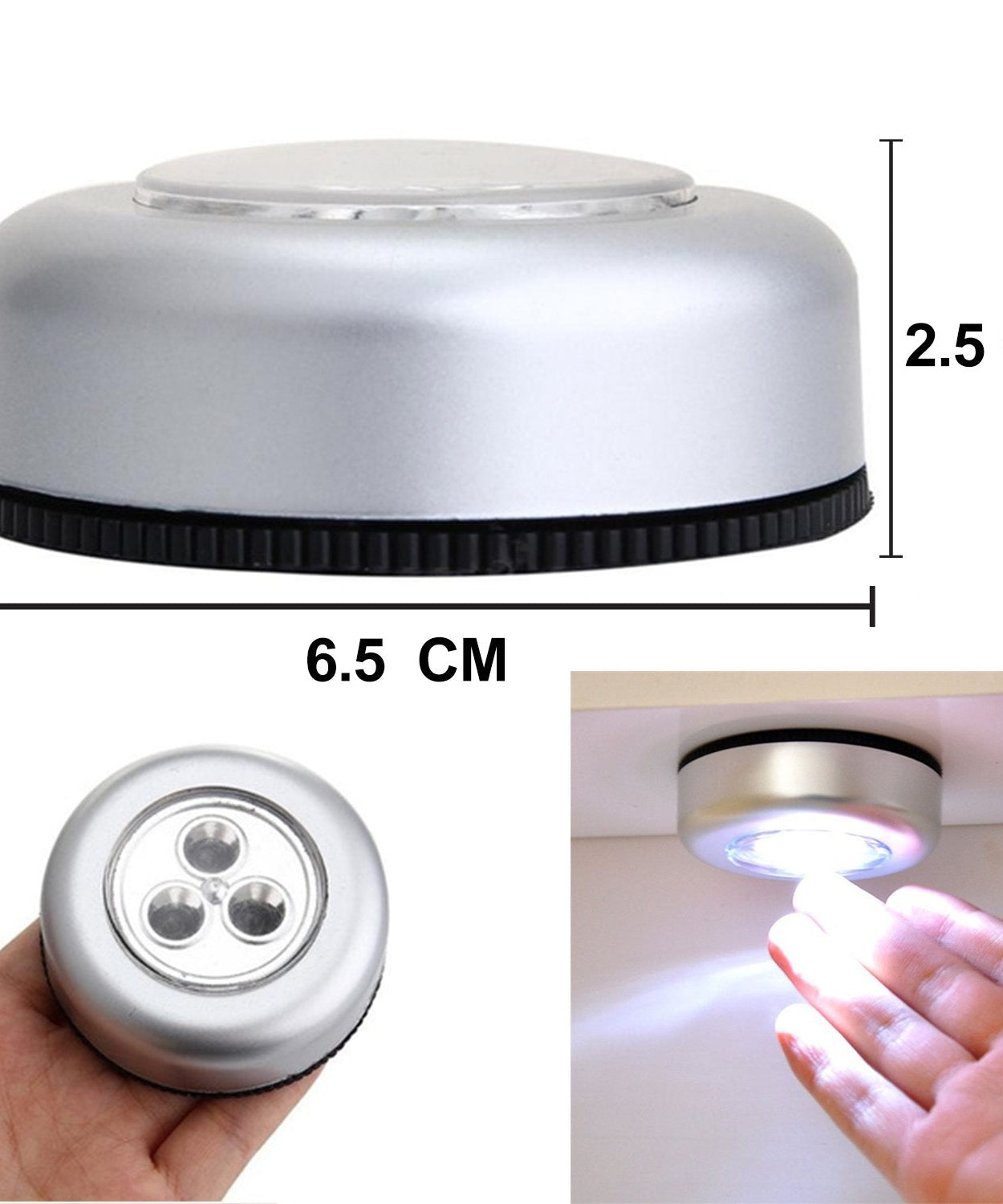LED light, touch-activated, detailed view.