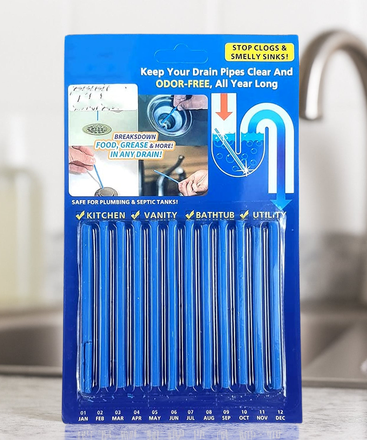 Sani Cleaning Sticks Keep Your Drains Pipes Clear Odor Home Cleaning