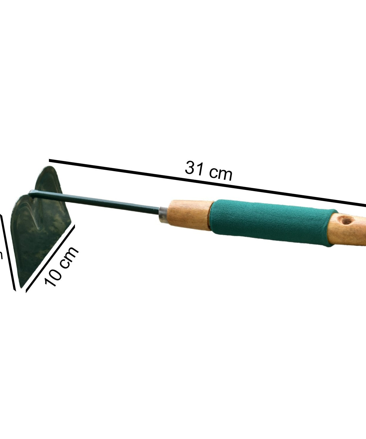 Gardening hoe showing the blade and handle