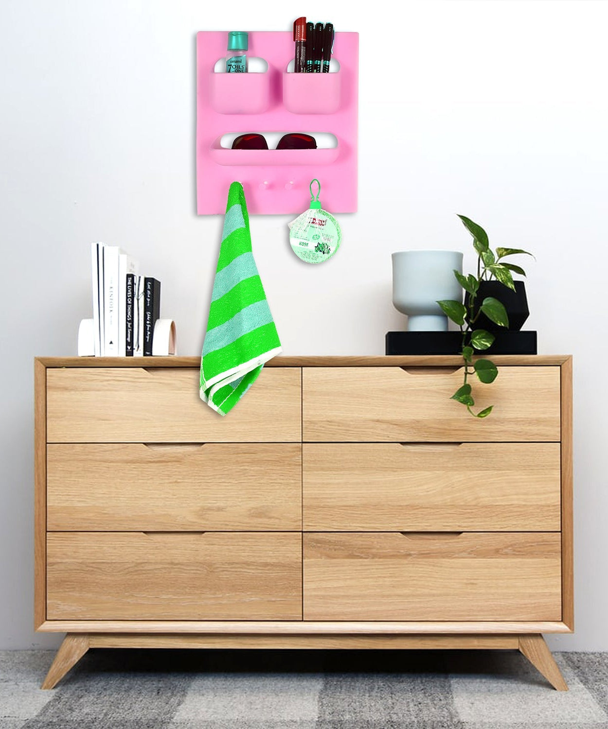 Unbreakable soap dish with integrated brush and paste slots