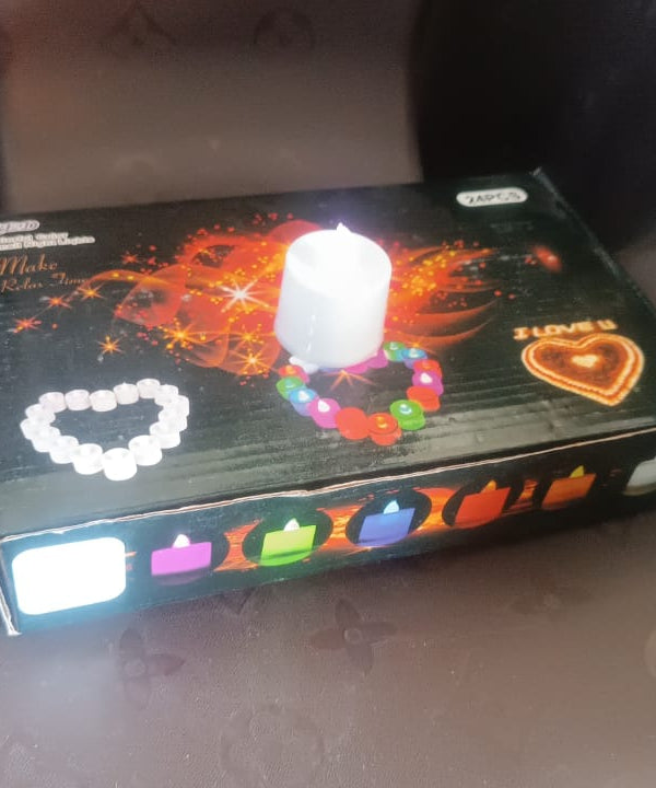 Flameless LED Tealights, Smokeless Plastic Decorative Candles - Led Tea Light Candle For Home Decoration, Diwali (Pack Of 24)