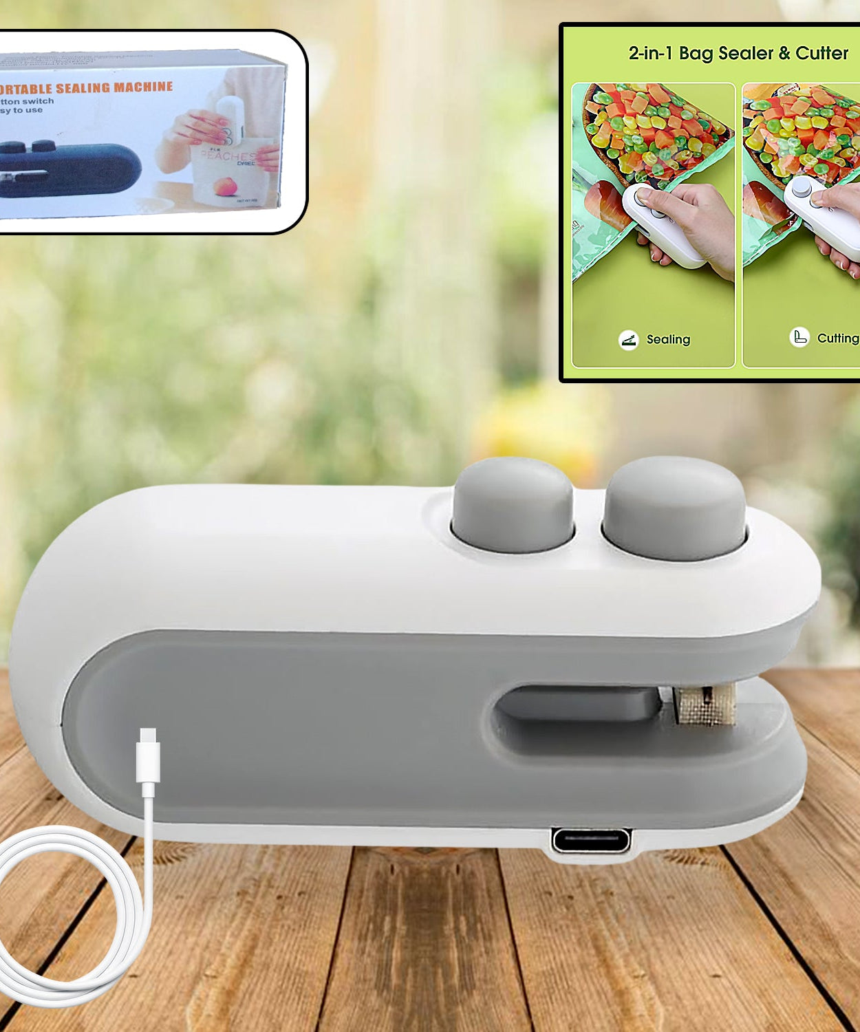 Mini Bag Sealer, 2 in 1 Seal & Cutter Heat Sealers