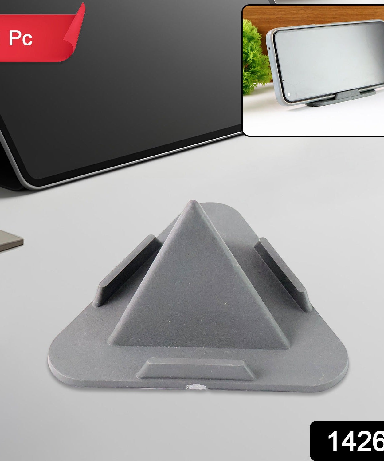 Grey Pyramid Phone Stand
