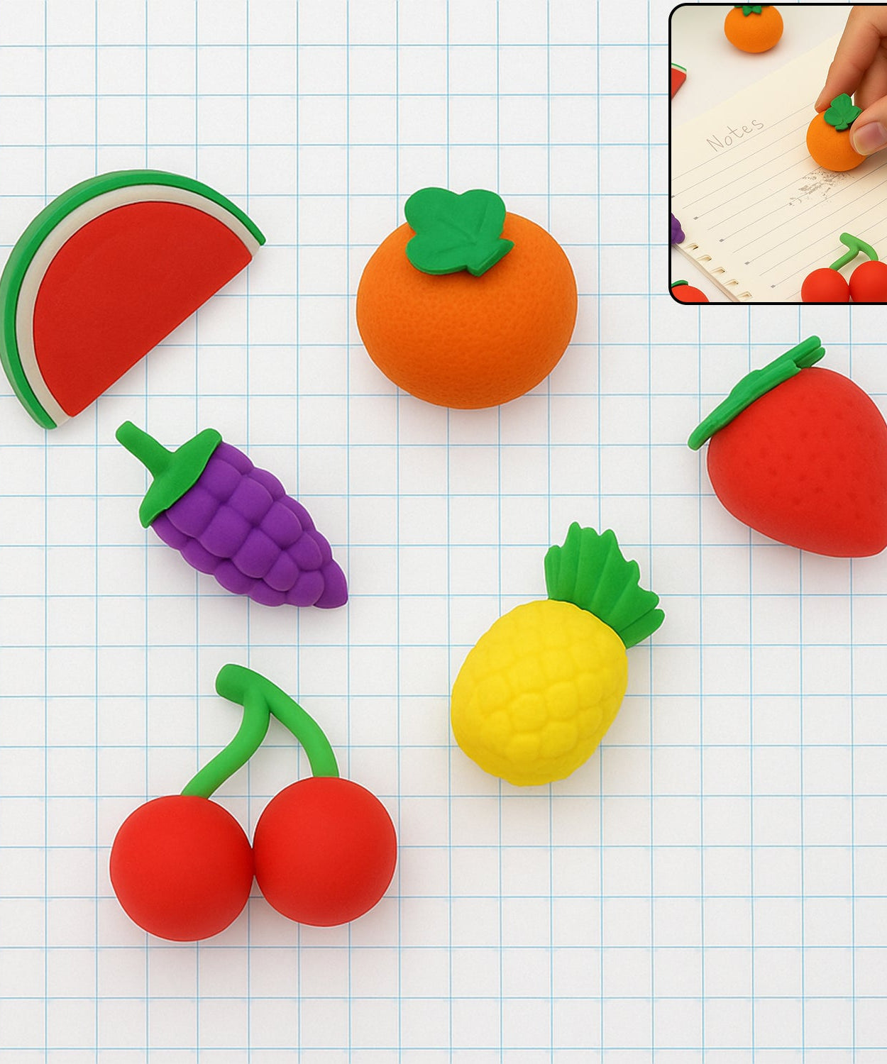 3D Mix Design Fancy & Colorful Erasers – Cute Novelty Eraser Set for Kids & School Prize (1 Set)