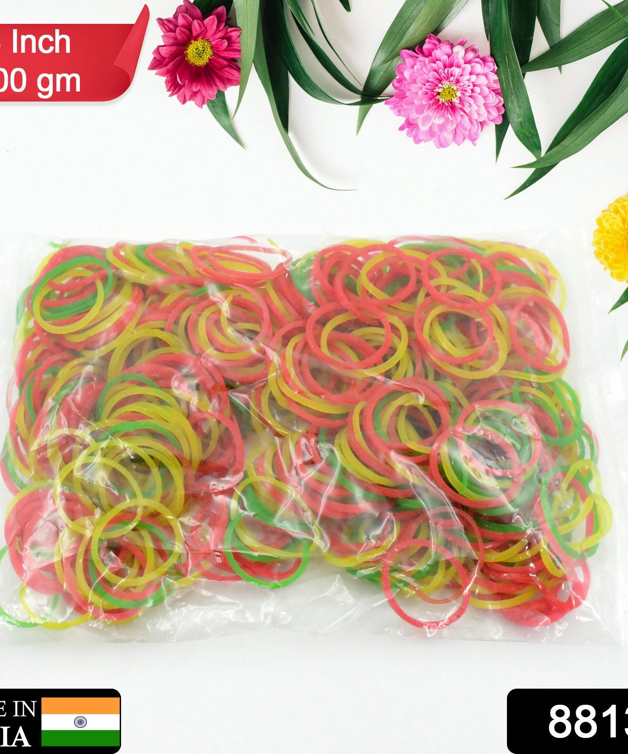 Reusable rubber bands in multiple colors, office and home